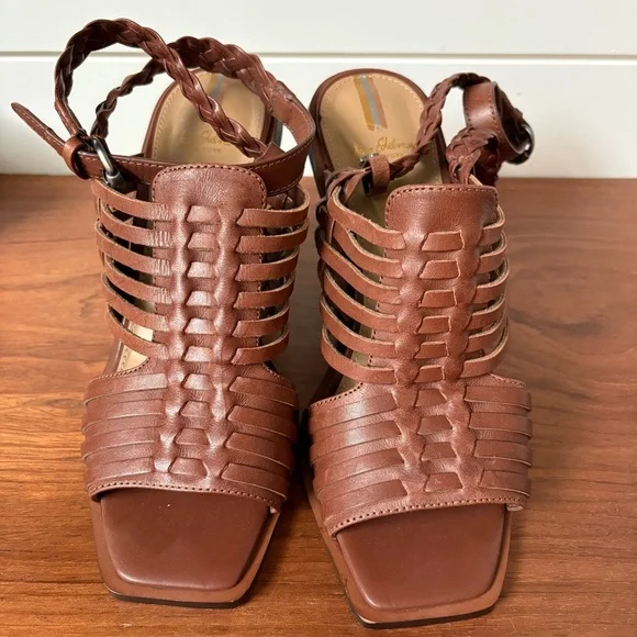 Sam Edelman Anthropologie Holland Brown Woven Ankle Strap Heels Sandals Boho 8.5 - Picture 8 of 12